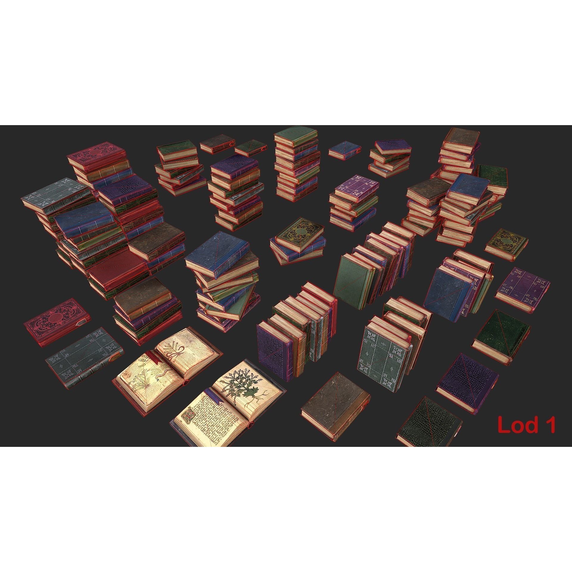 Medieval Laboratory Furniture Set - Low-Poly Game-Ready 3D Model - View 11