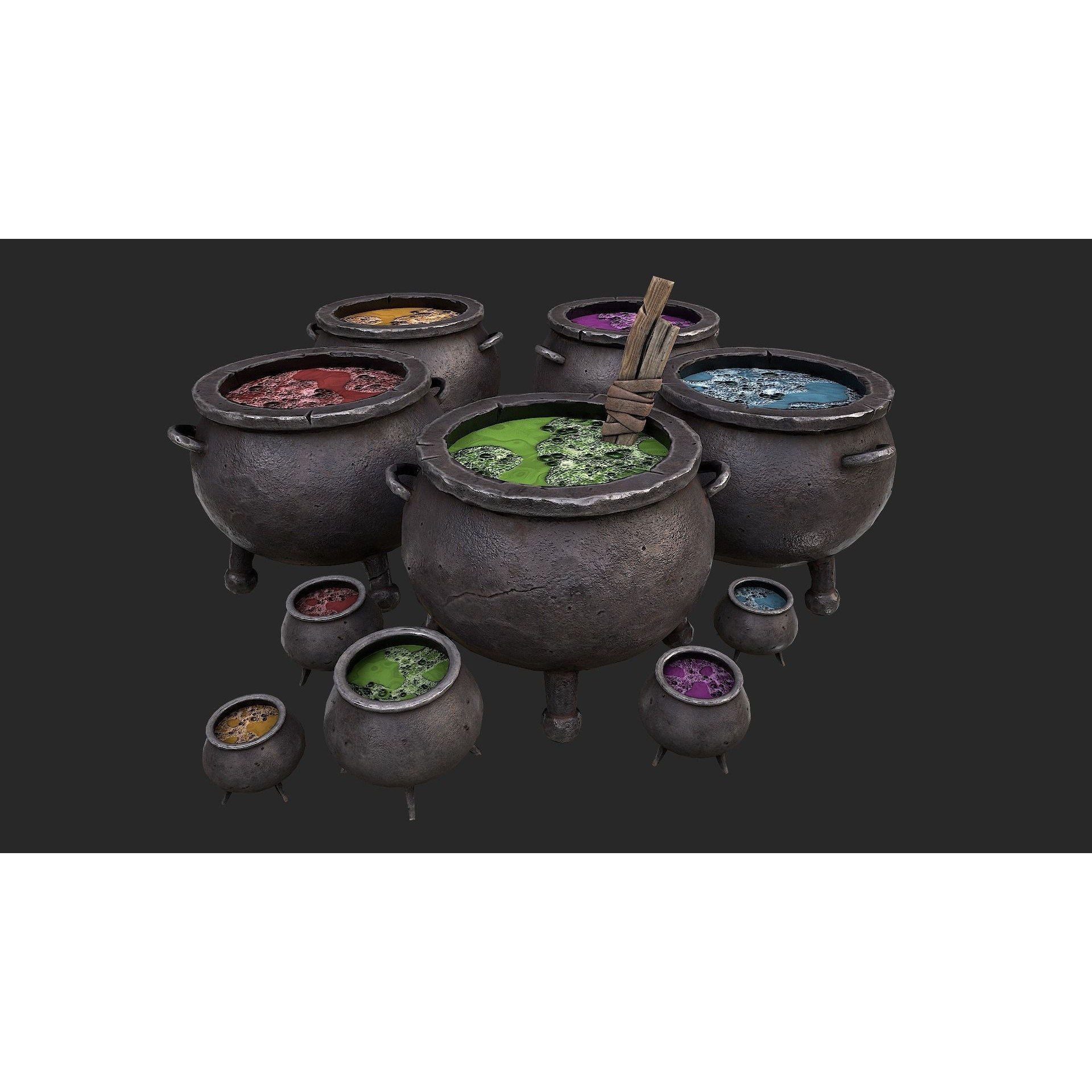 Medieval Laboratory Furniture Set - Low-Poly Game-Ready 3D Model - View 20