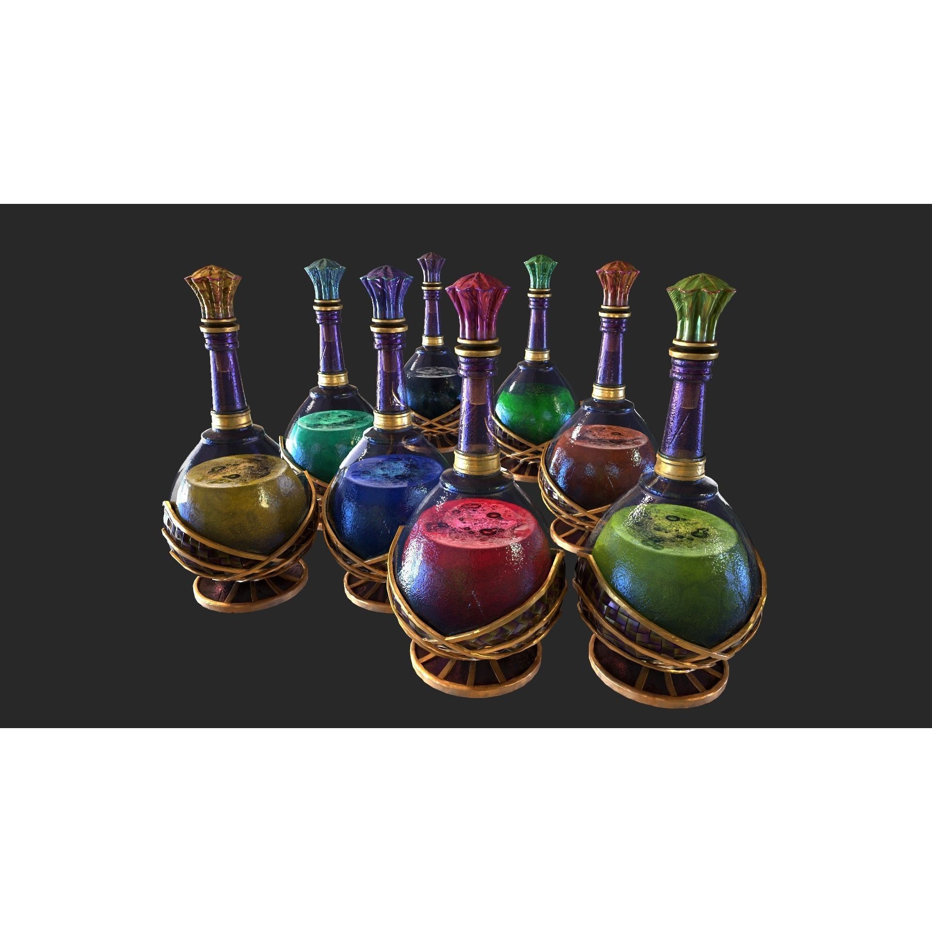 Medieval Laboratory Furniture Set - Low-Poly Game-Ready 3D Model - View 22