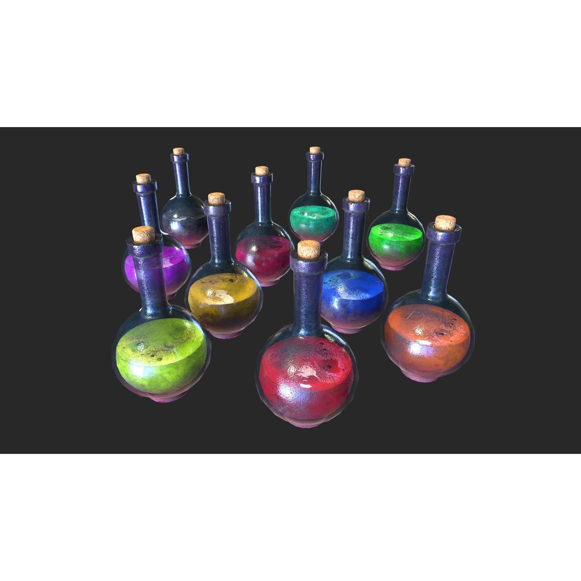 Medieval Laboratory Furniture Set - Low-Poly Game-Ready 3D Model - View 28