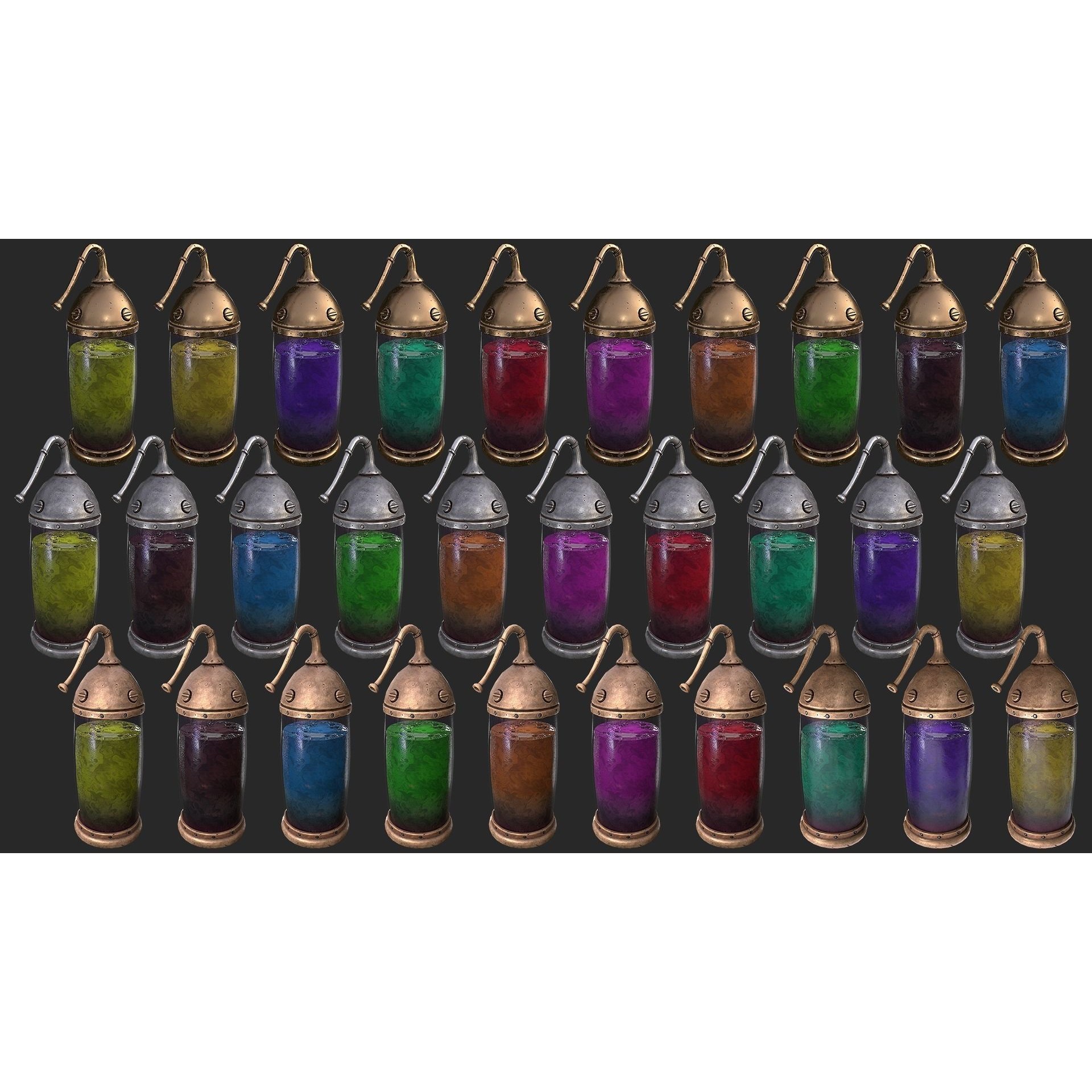 Medieval Laboratory Furniture Set - Low-Poly Game-Ready 3D Model - View 3