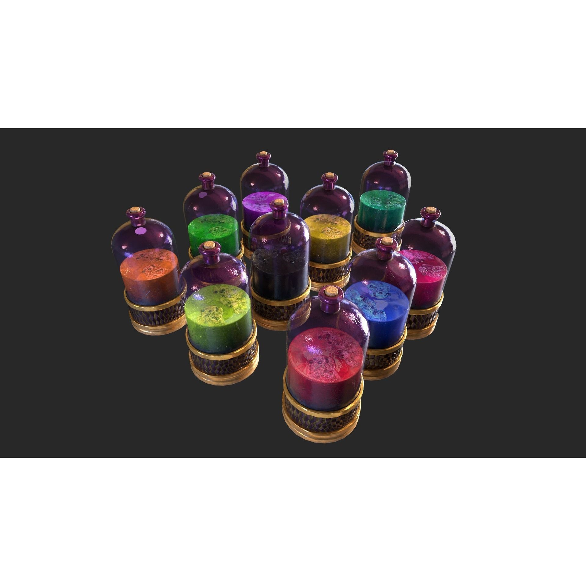 Medieval Laboratory Furniture Set - Low-Poly Game-Ready 3D Model - View 32