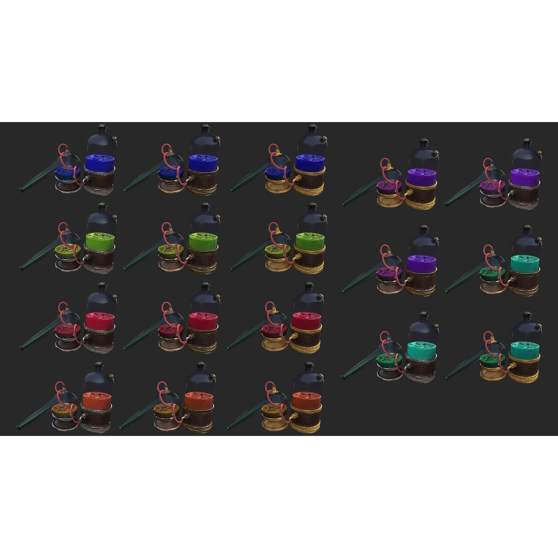 Medieval Laboratory Furniture Set - Low-Poly Game-Ready 3D Model - View 35