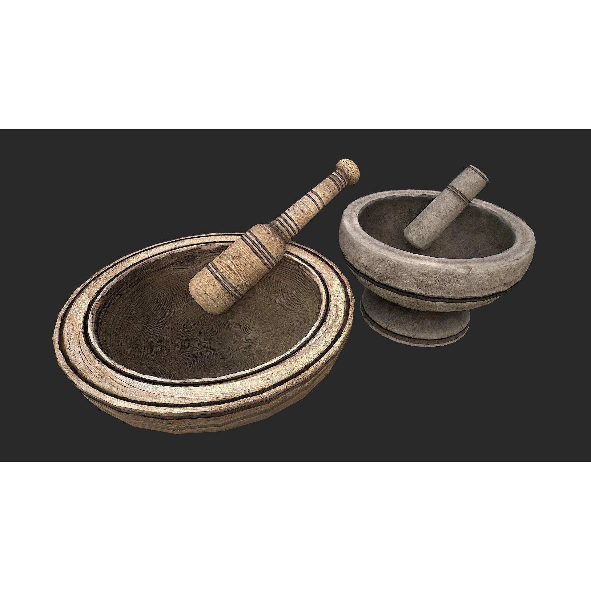 Medieval Laboratory Furniture Set - Low-Poly Game-Ready 3D Model - View 42