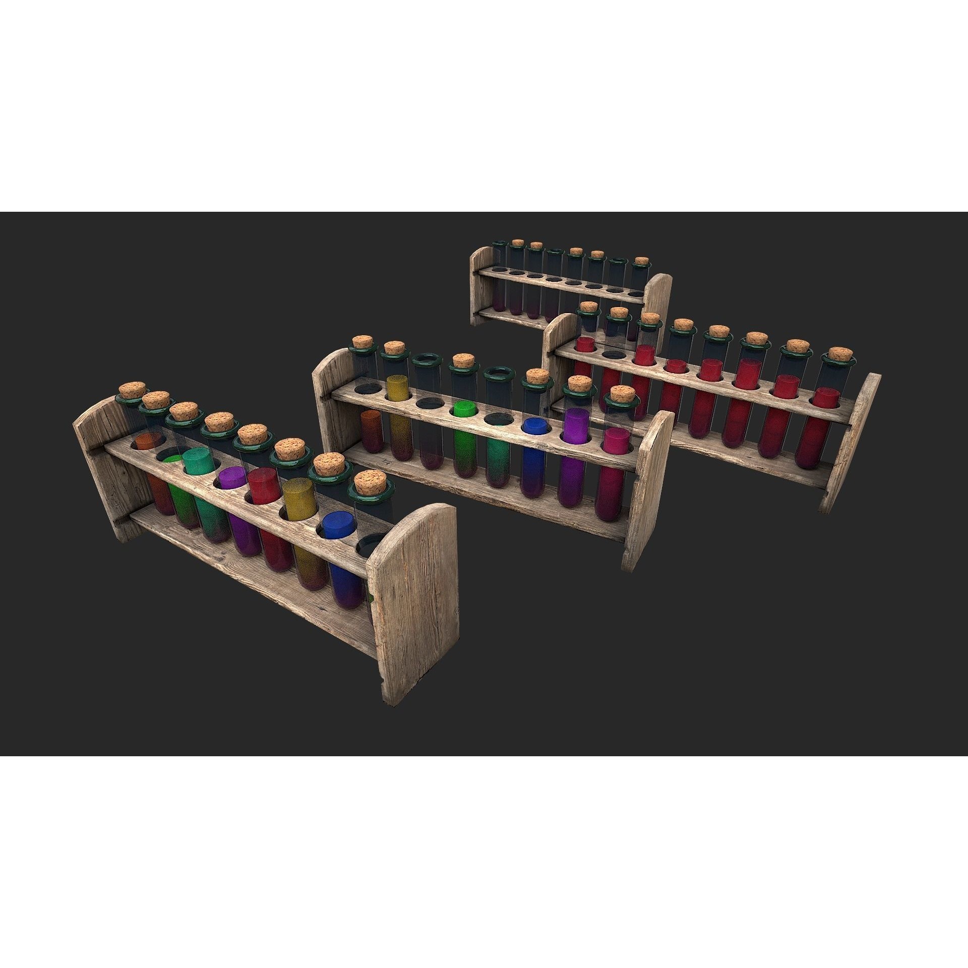Medieval Laboratory Furniture Set - Low-Poly Game-Ready 3D Model - View 48