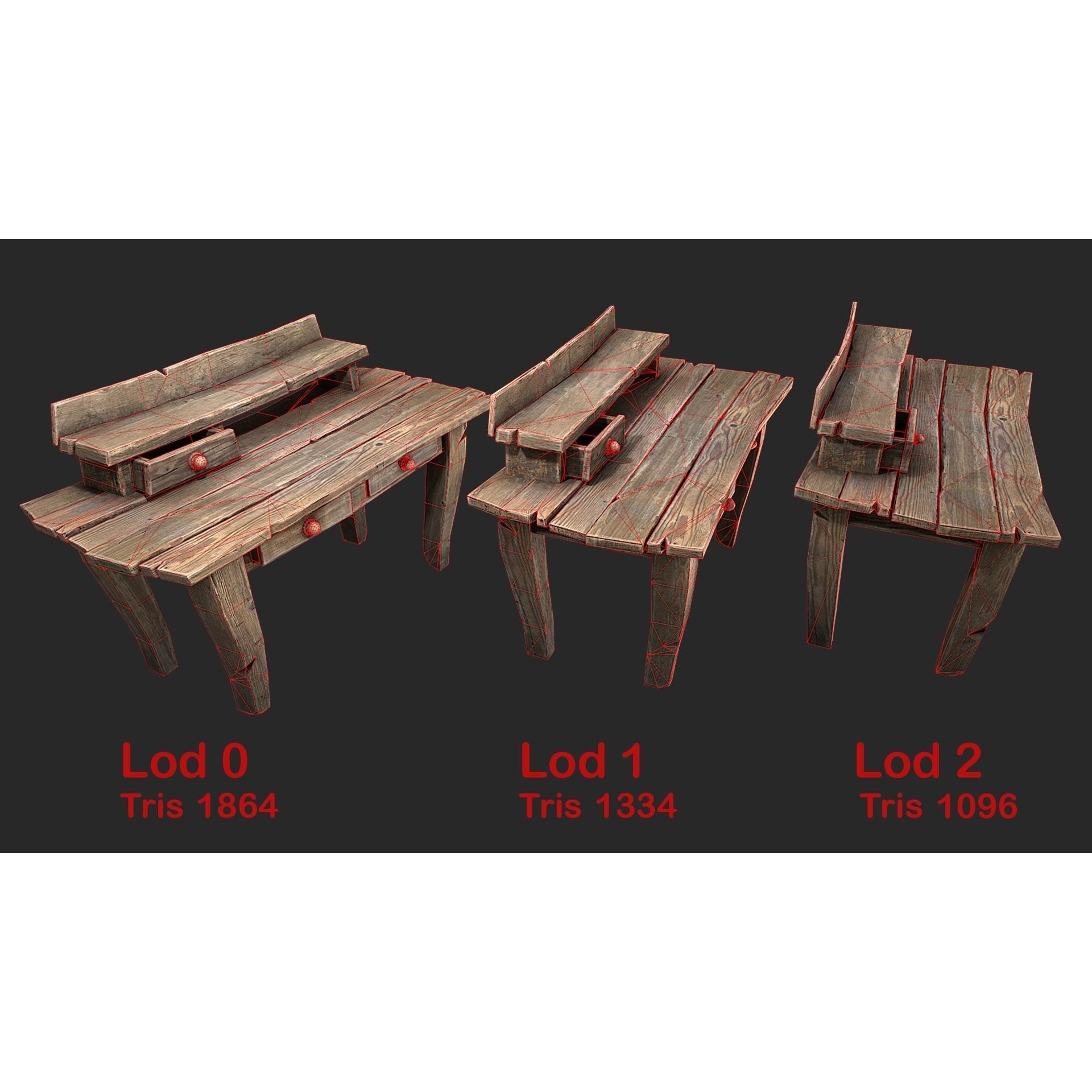 Medieval Laboratory Furniture Set - Low-Poly Game-Ready 3D Model - View 67