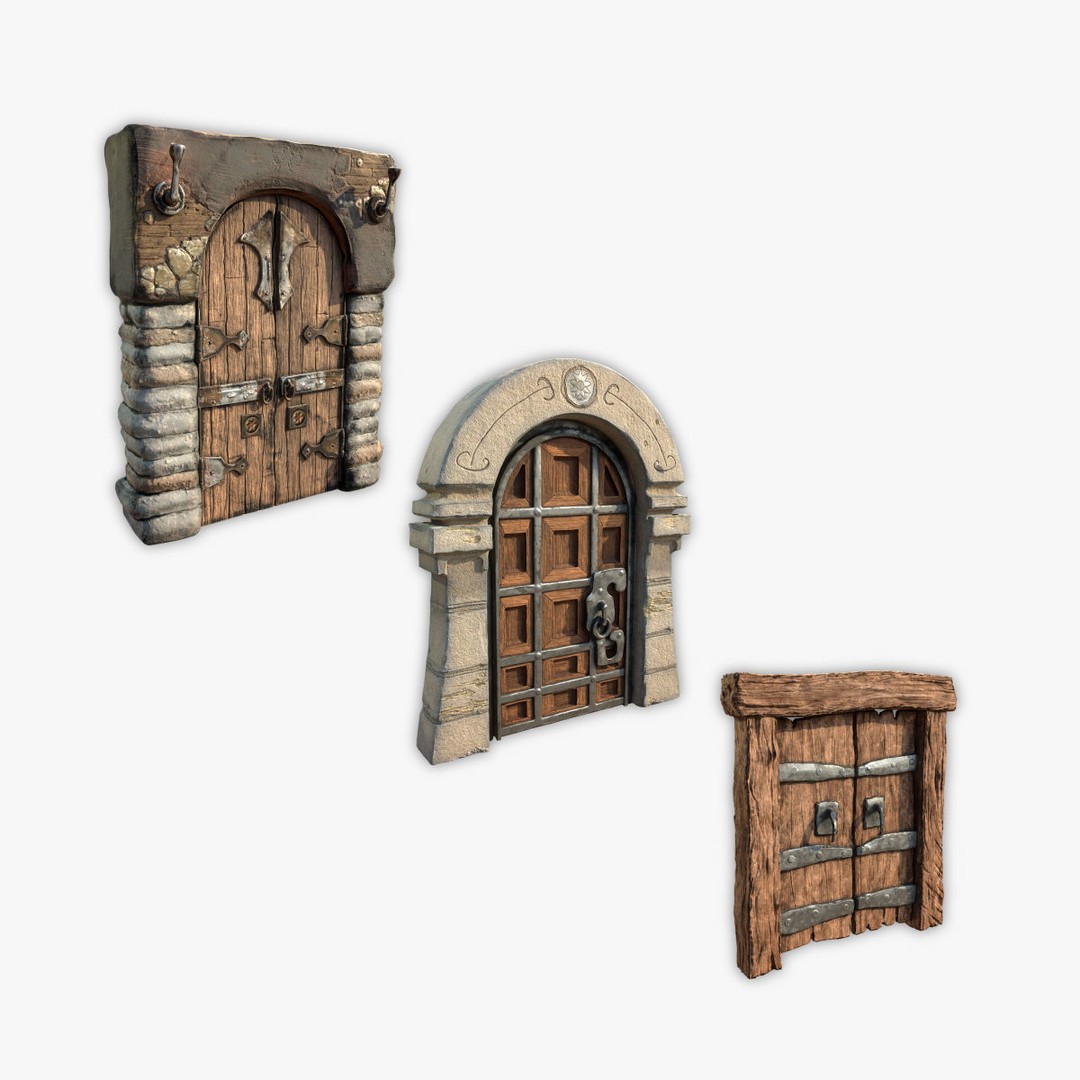 Medieval Gateway 3D Model – Low Poly PBR Asset, FBX & OBJ Formats