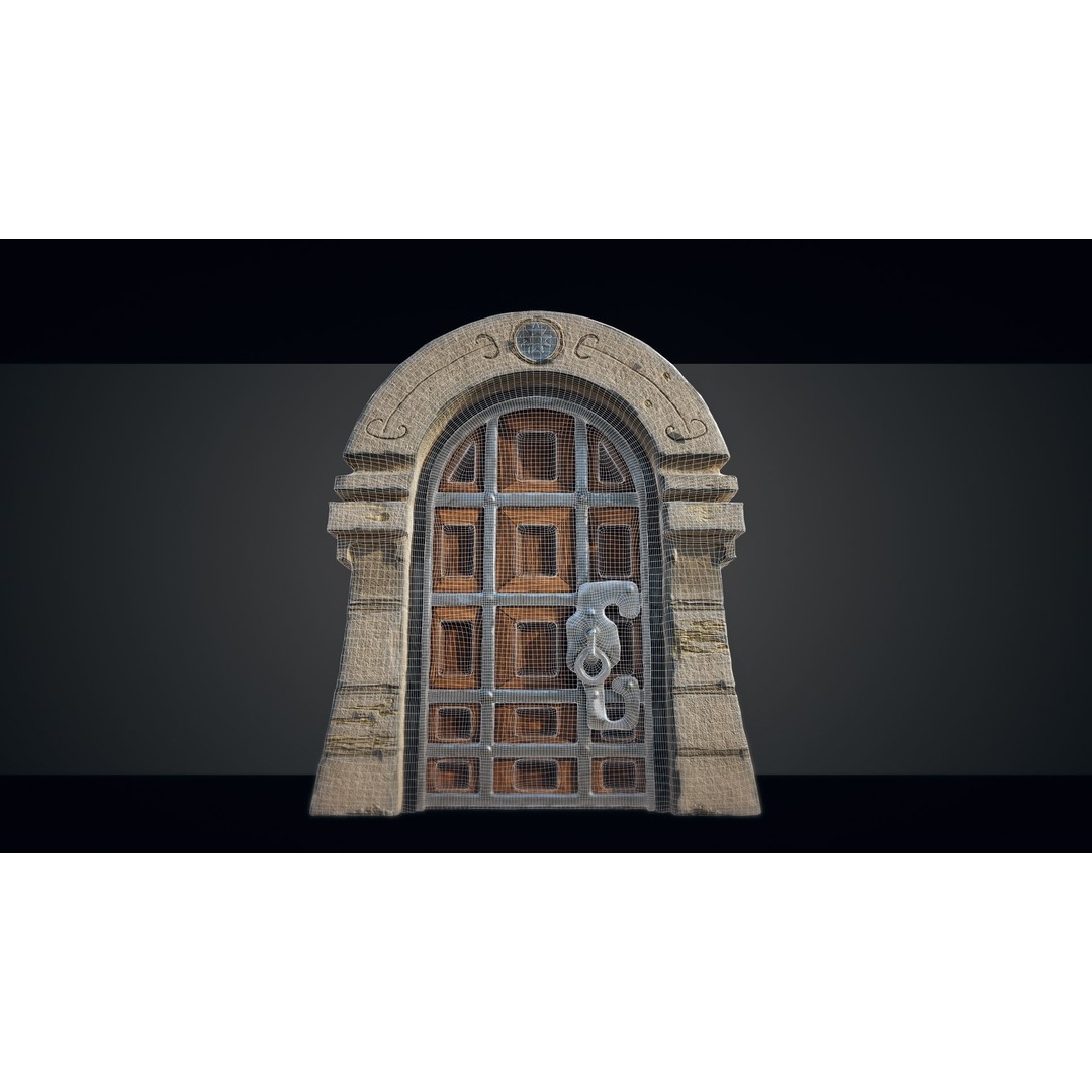 Medieval Gateway 3D Model – Low Poly PBR Asset, FBX & OBJ Formats - View 10