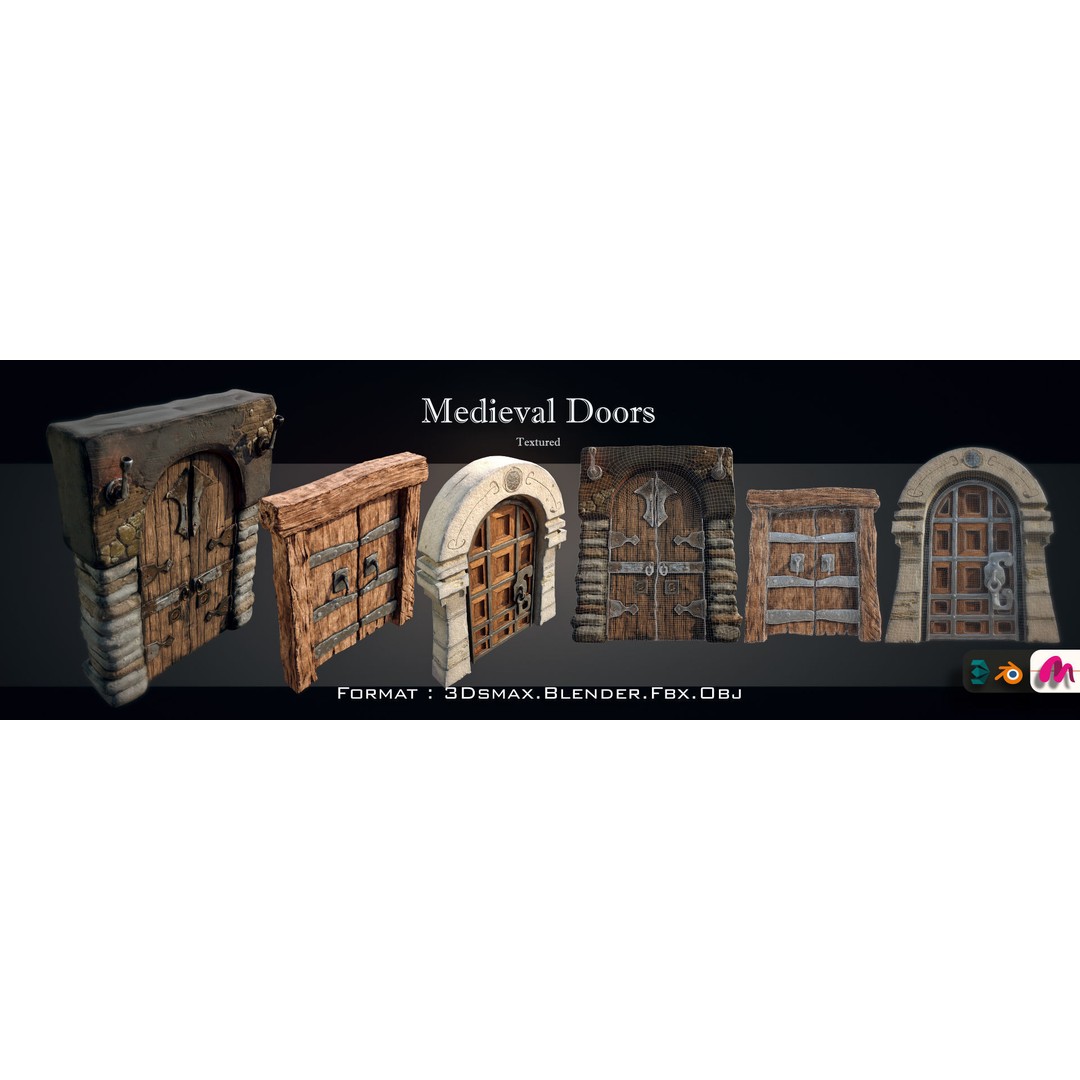 Medieval Gateway 3D Model – Low Poly PBR Asset, FBX & OBJ Formats - View 15