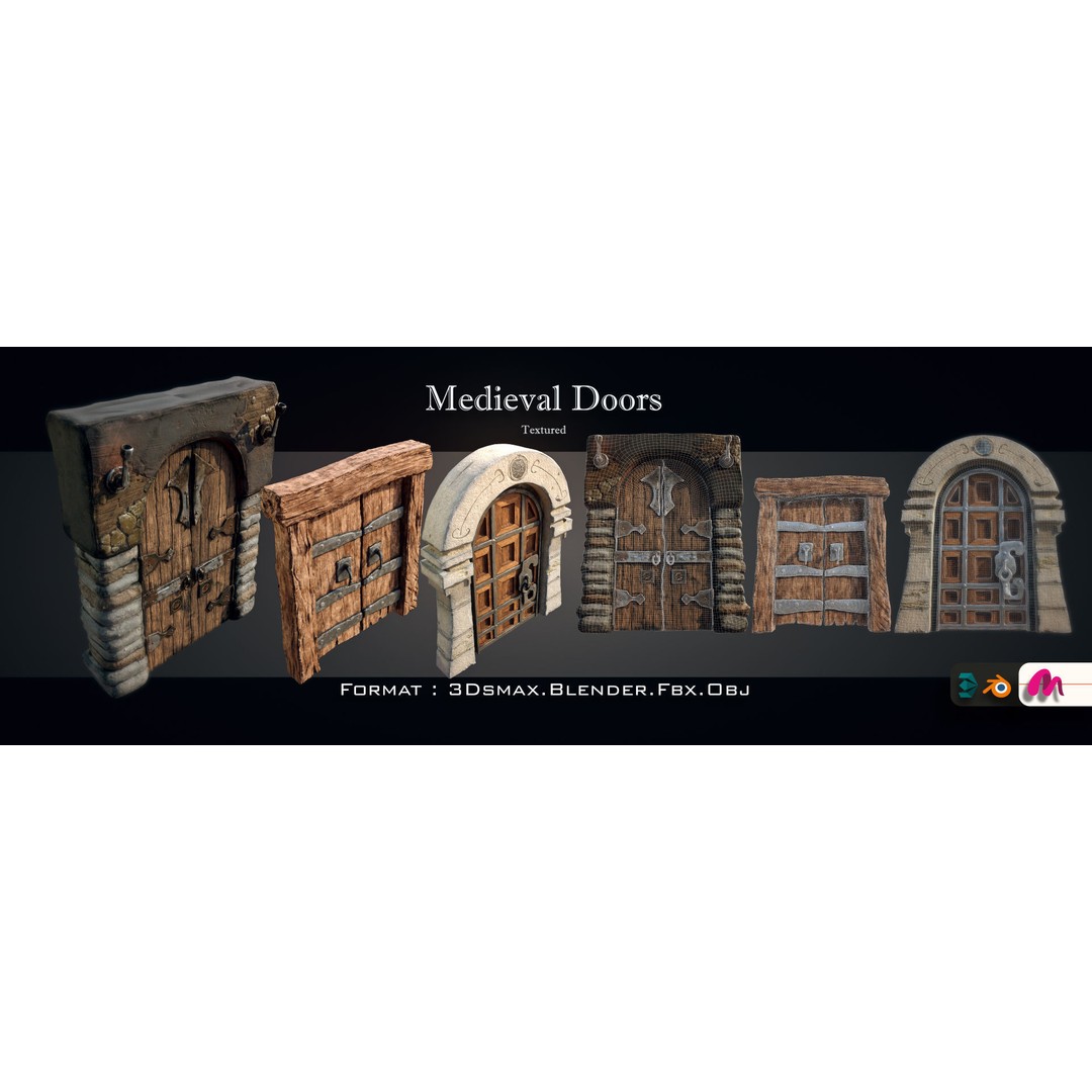 Medieval Gateway 3D Model – Low Poly PBR Asset, FBX & OBJ Formats - View 16