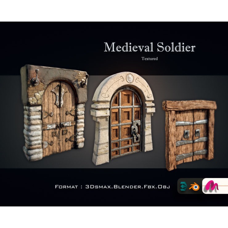 Medieval Gateway 3D Model – Low Poly PBR Asset, FBX & OBJ Formats - View 17