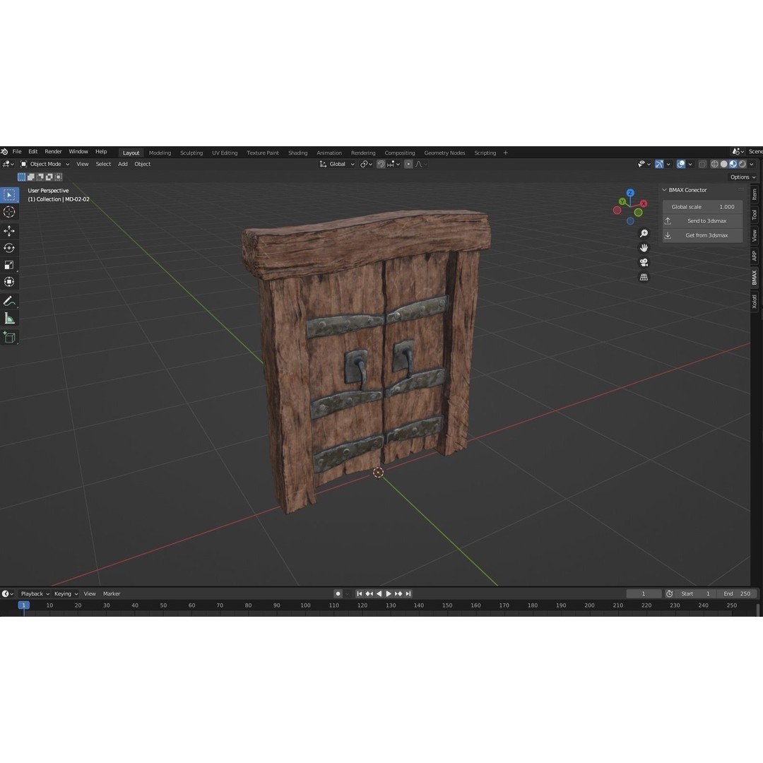 Medieval Gateway 3D Model – Low Poly PBR Asset, FBX & OBJ Formats - View 4