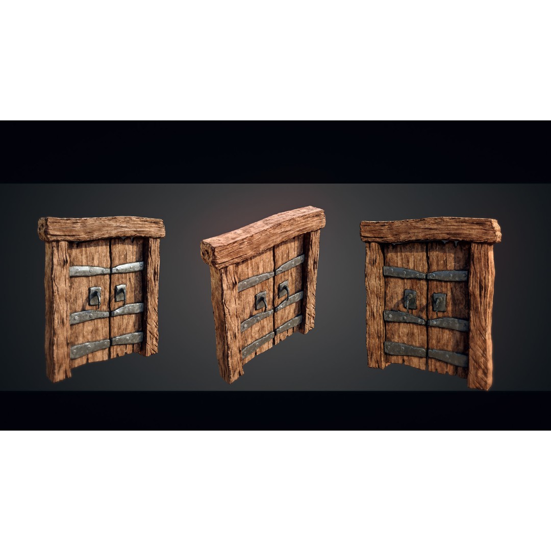 Medieval Gateway 3D Model – Low Poly PBR Asset, FBX & OBJ Formats - View 7