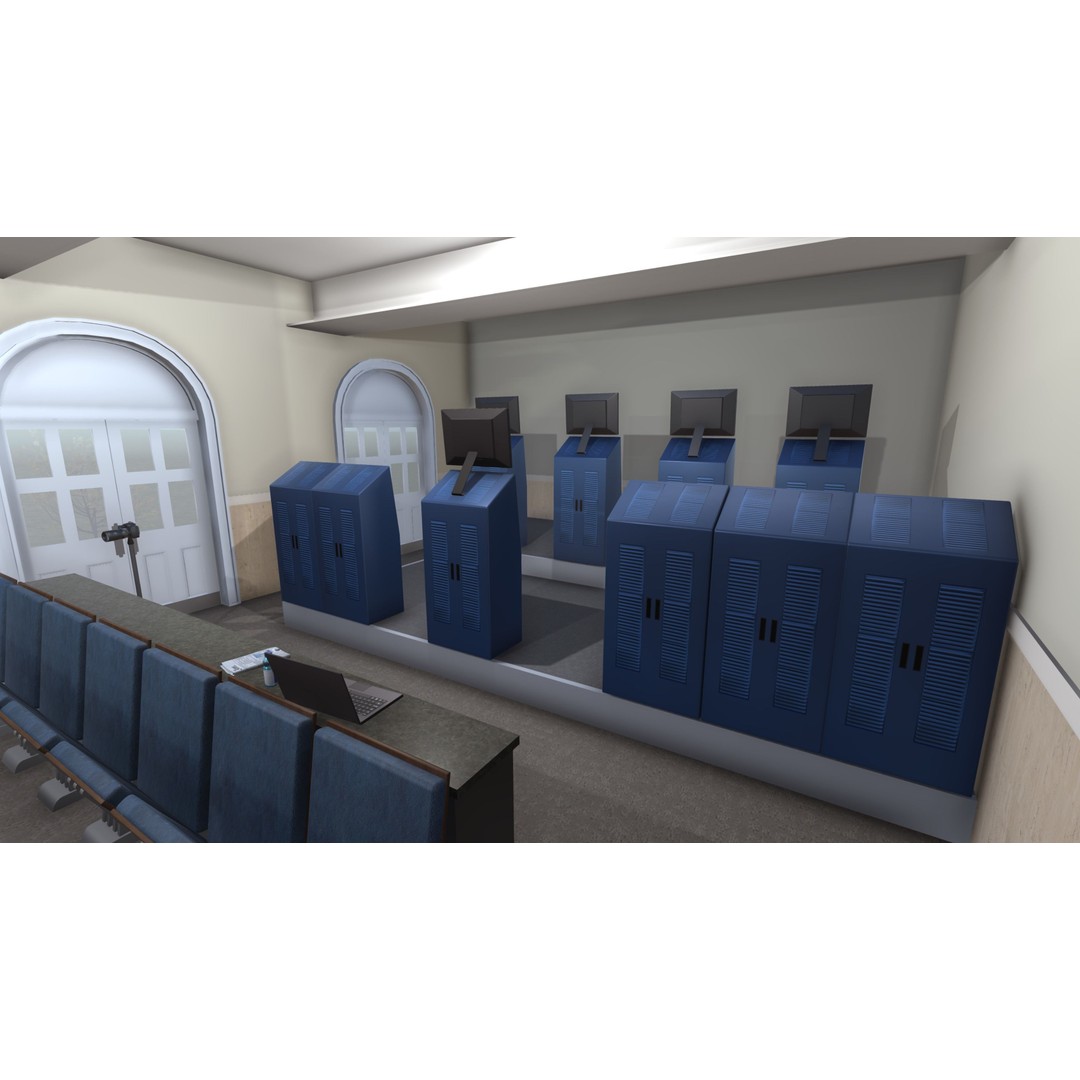 White House Briefing Room 3D Model – Low Poly Interior Asset, FBX - View 11