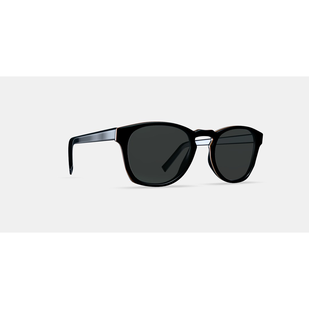Topper Sunglasses 3D Model – Black Matte Eclipse, PBR Materials - View 10
