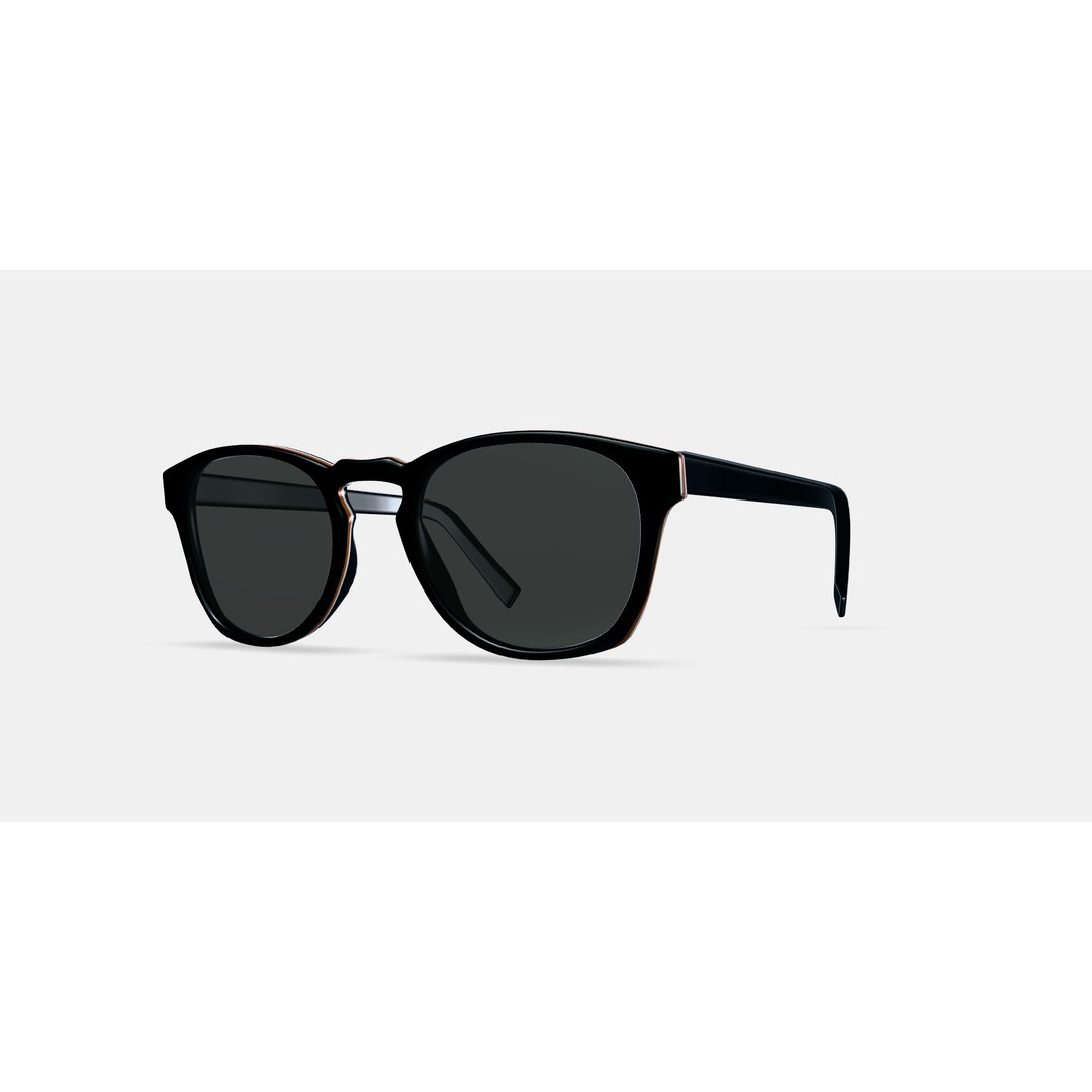 Topper Sunglasses 3D Model – Black Matte Eclipse, PBR Materials - View 14