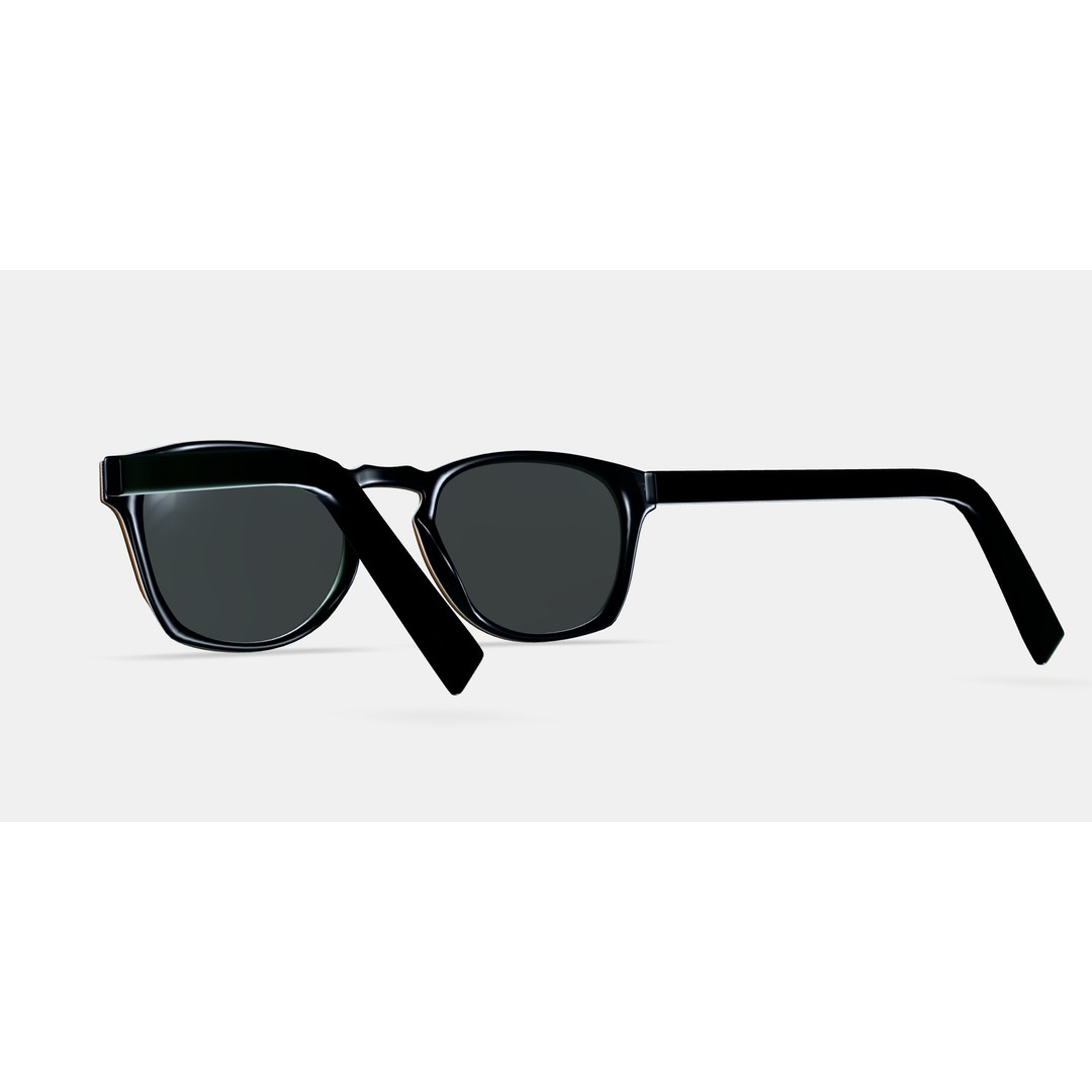 Topper Sunglasses 3D Model – Black Matte Eclipse, PBR Materials - View 3