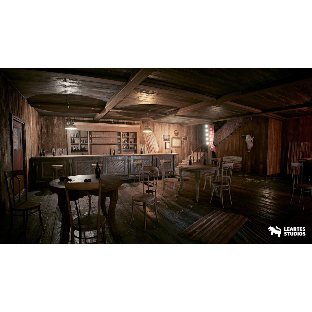 Retropunk Saloon Environment 3D Model – Low Poly Game Ready Asset, FBX - View 10