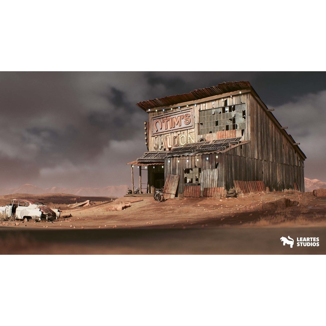 Retropunk Saloon Environment 3D Model – Low Poly Game Ready Asset, FBX - View 3