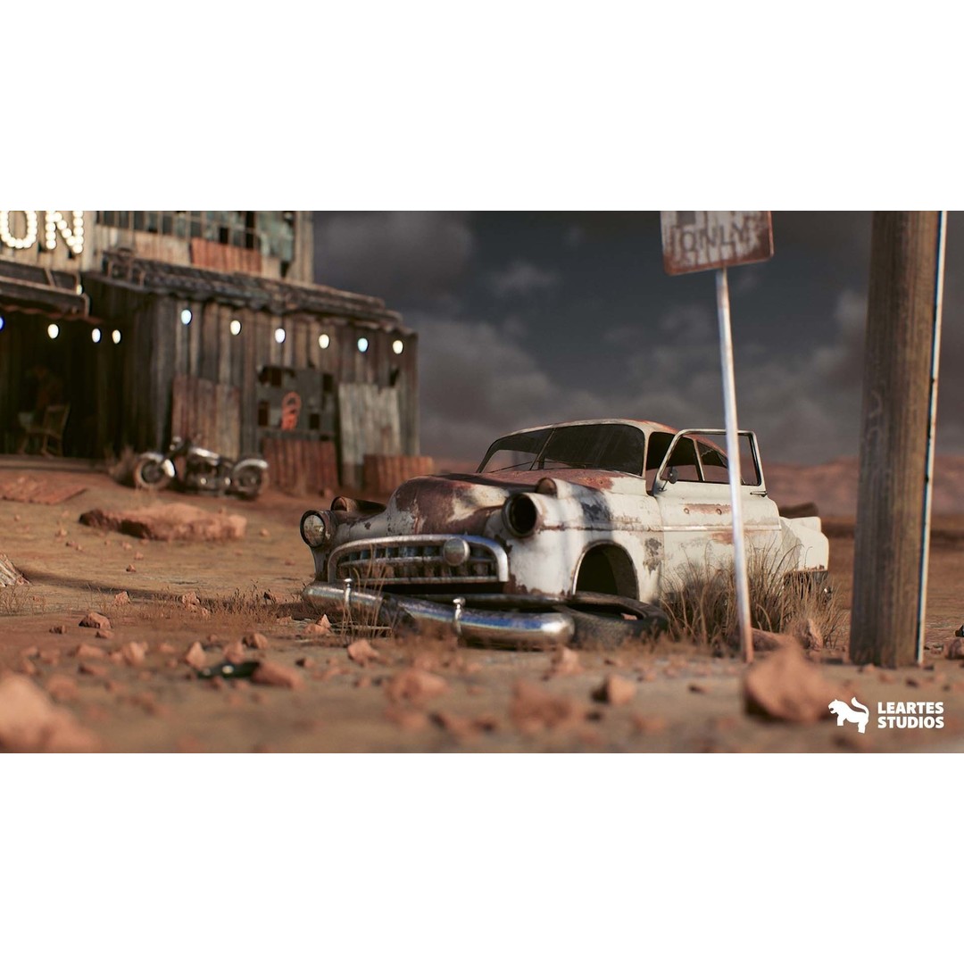 Retropunk Saloon Environment 3D Model – Low Poly Game Ready Asset, FBX - View 4
