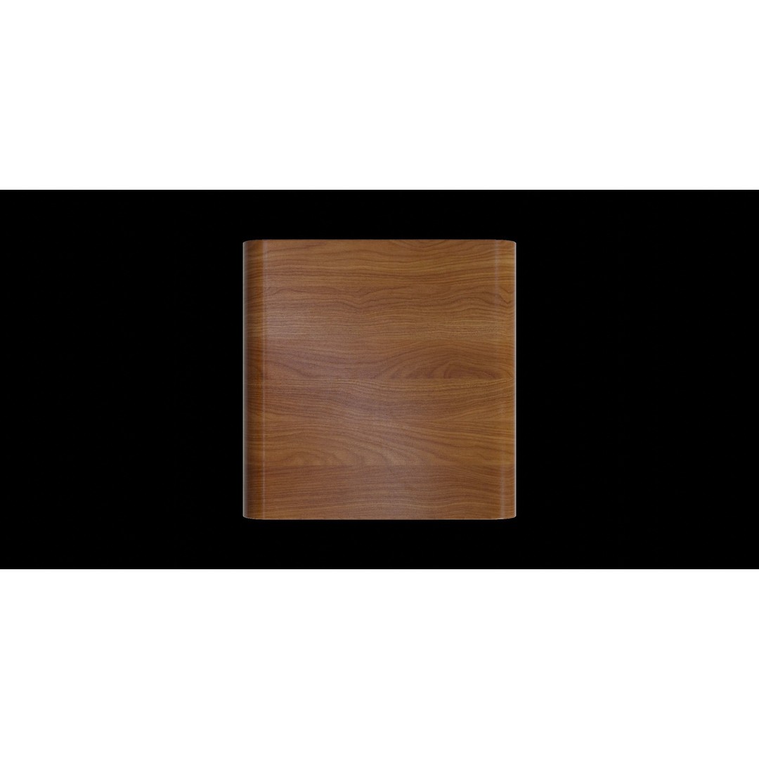 Curved Walnut Edge Side Table 3D Model – Low Poly PBR Furniture, Blender - View 3