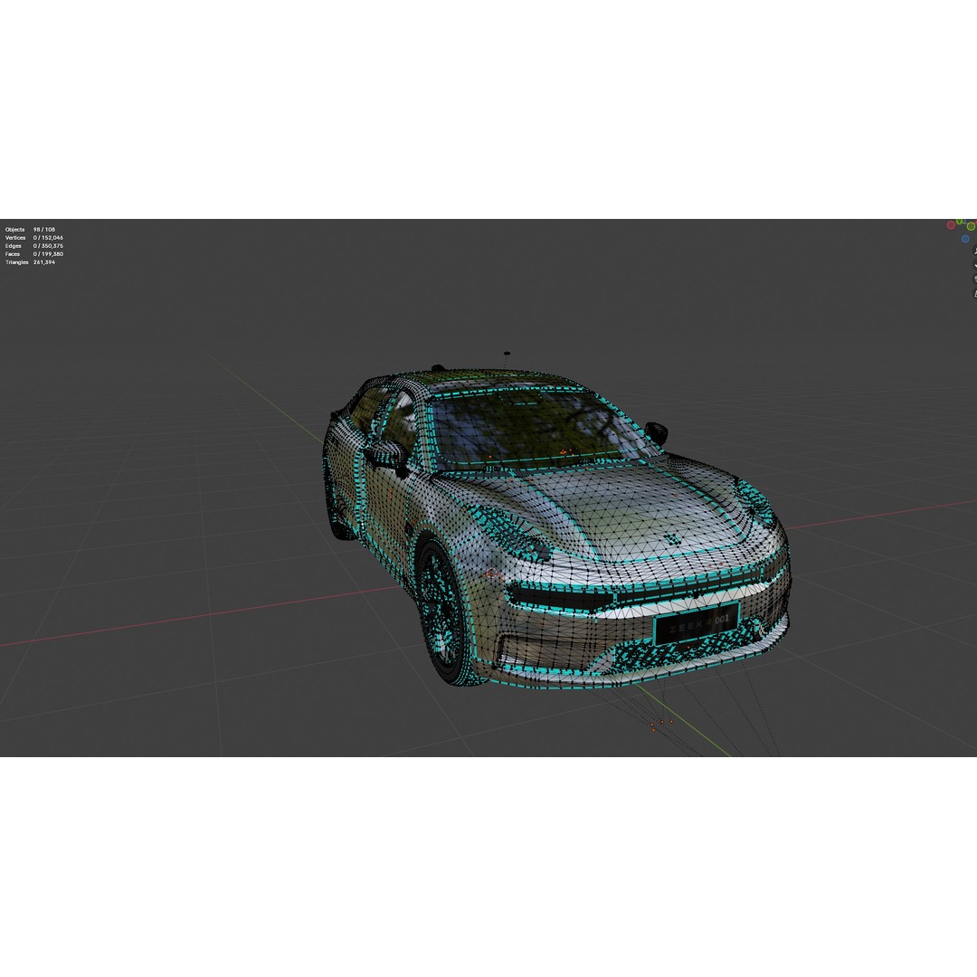 2022 ZEEKR 001 3D Model – High Detail Sport Car, FBX, Blender