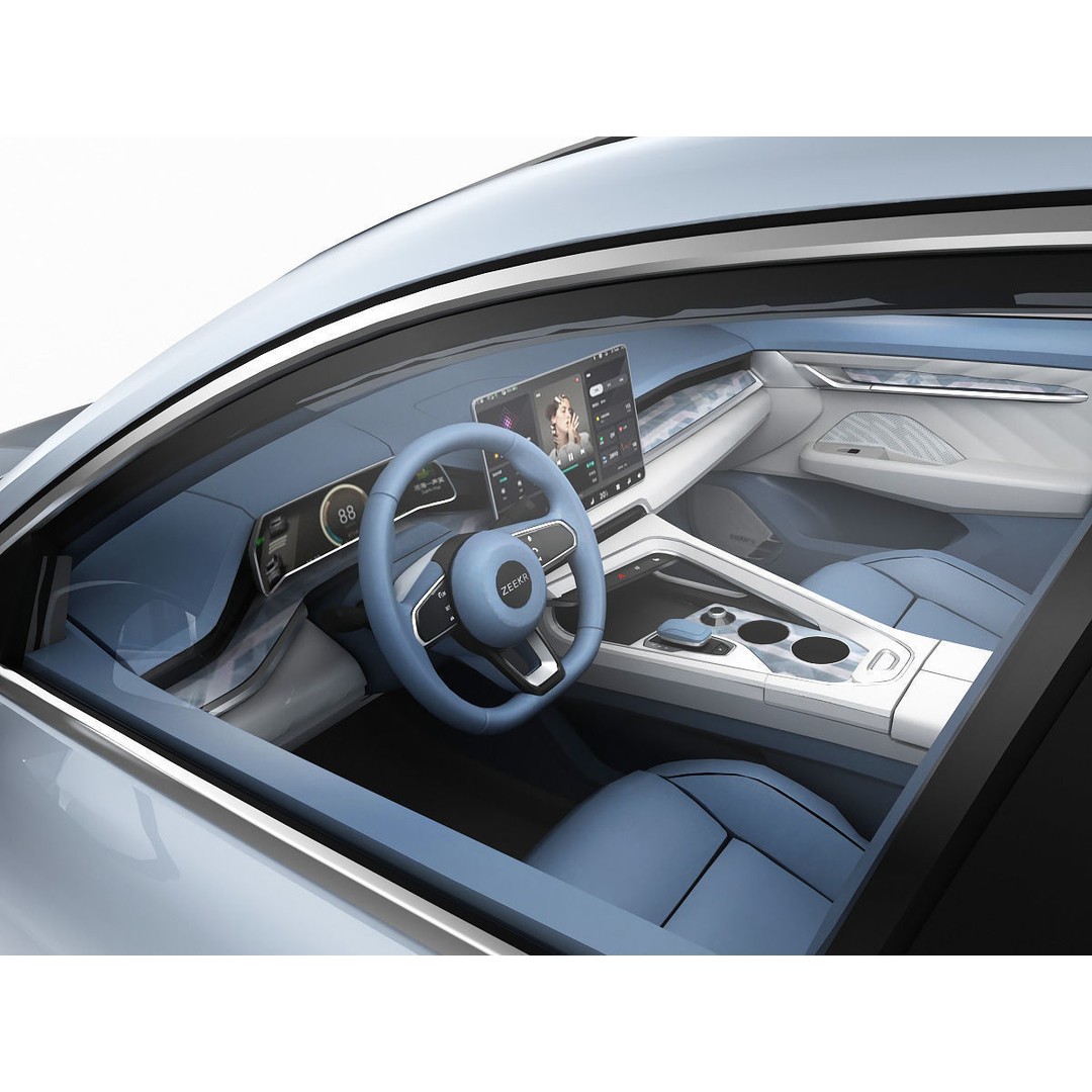 2022 ZEEKR 001 3D Model – High Detail Sport Car, FBX, Blender - View 3