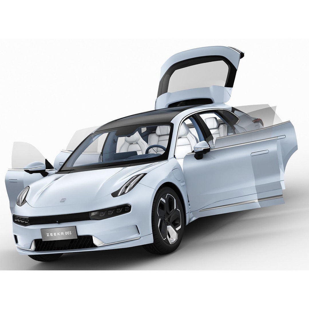 2022 ZEEKR 001 3D Model – High Detail Sport Car, FBX, Blender - View 4