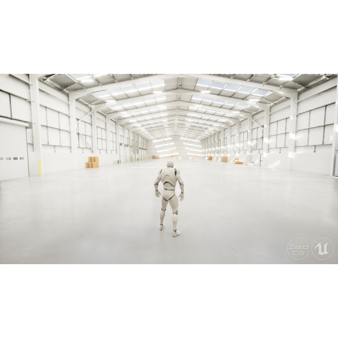Industrial Warehouse Interior 3D Model – Low Poly Textured Asset for Unreal Engine 5 - View 10