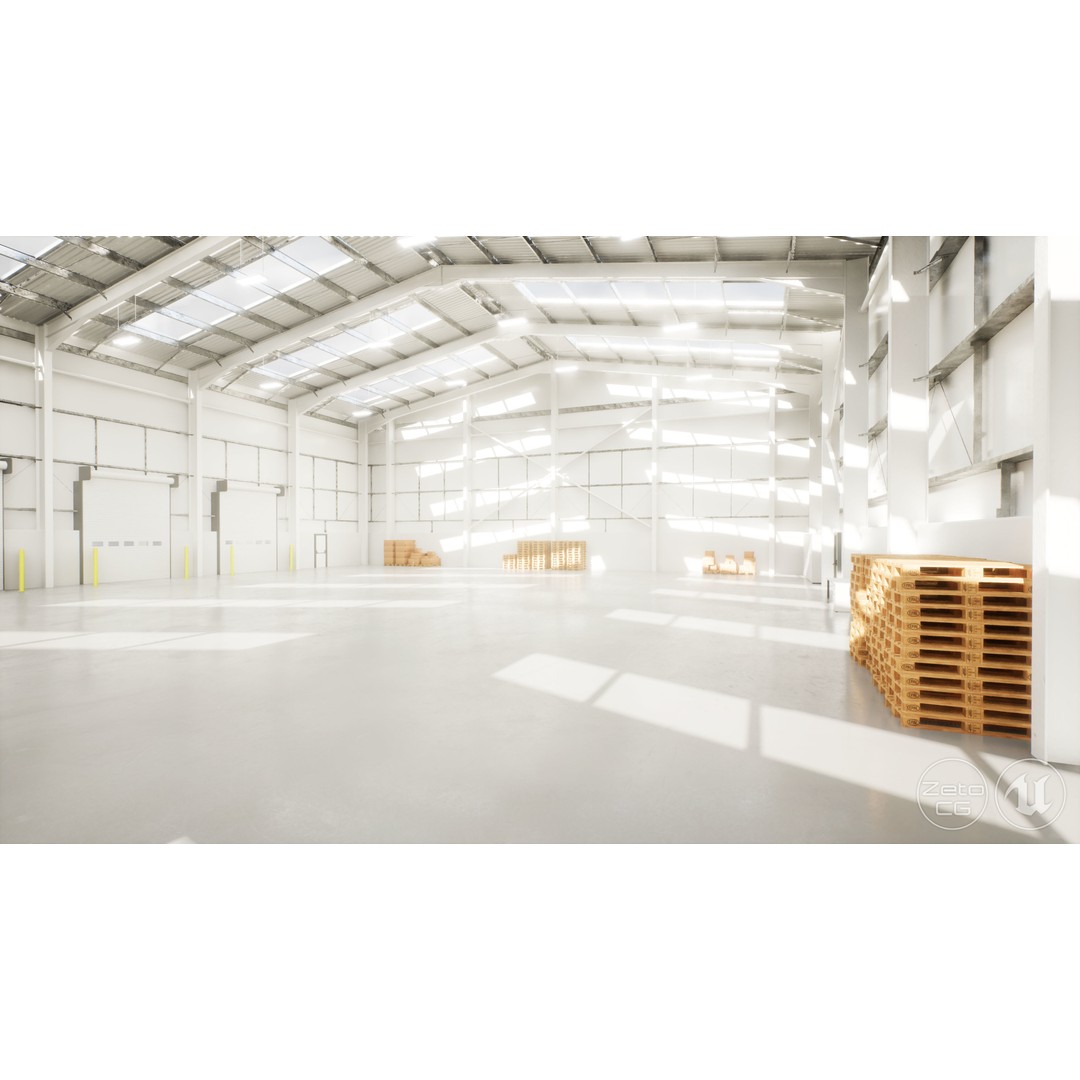 Industrial Warehouse Interior 3D Model – Low Poly Textured Asset for Unreal Engine 5 - View 11