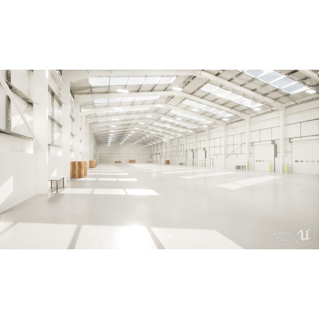 Industrial Warehouse Interior 3D Model – Low Poly Textured Asset for Unreal Engine 5 - View 12
