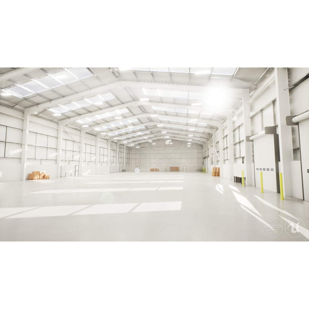 Industrial Warehouse Interior 3D Model – Low Poly Textured Asset for Unreal Engine 5 - View 14