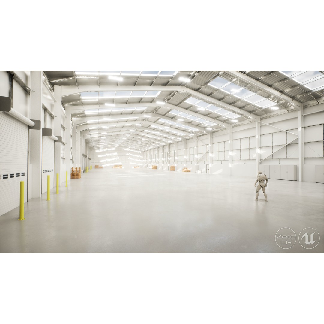 Industrial Warehouse Interior 3D Model – Low Poly Textured Asset for Unreal Engine 5 - View 15