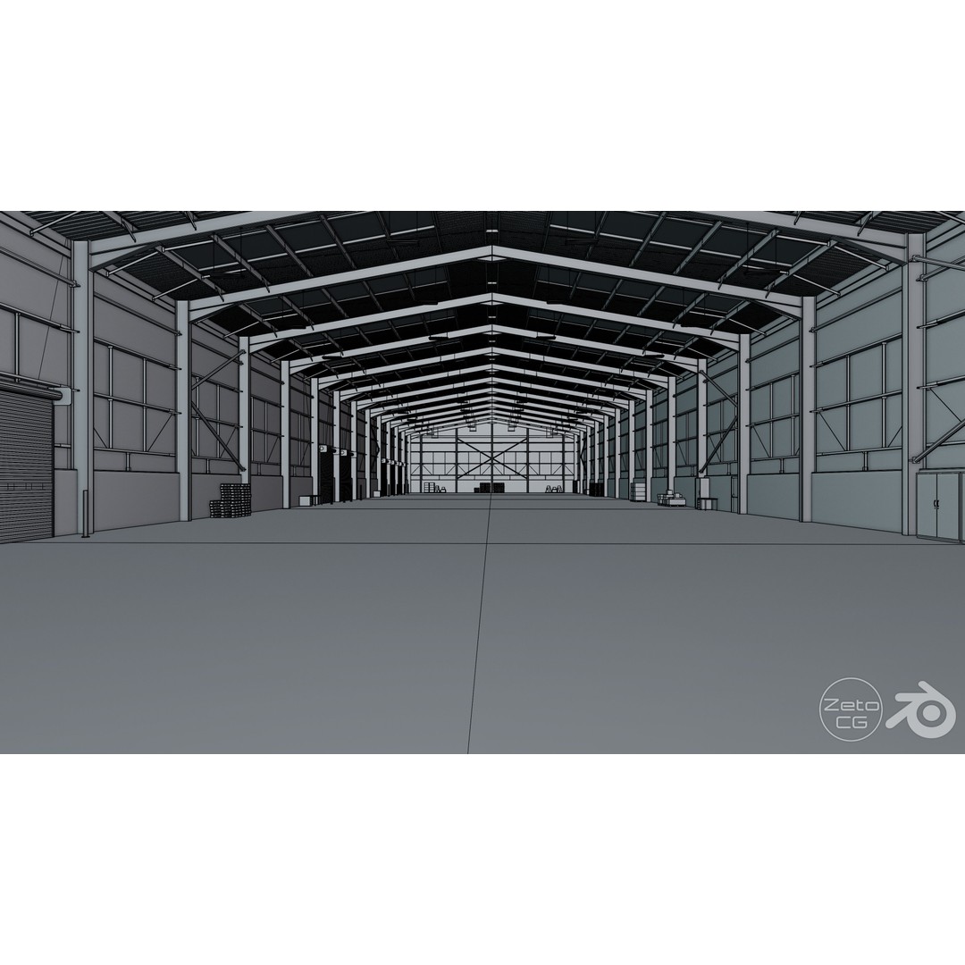 Industrial Warehouse Interior 3D Model – Low Poly Textured Asset for Unreal Engine 5 - View 17