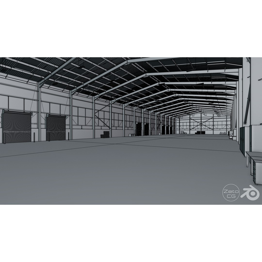 Industrial Warehouse Interior 3D Model – Low Poly Textured Asset for Unreal Engine 5 - View 18