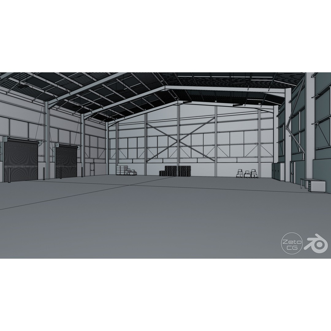 Industrial Warehouse Interior 3D Model – Low Poly Textured Asset for Unreal Engine 5 - View 19