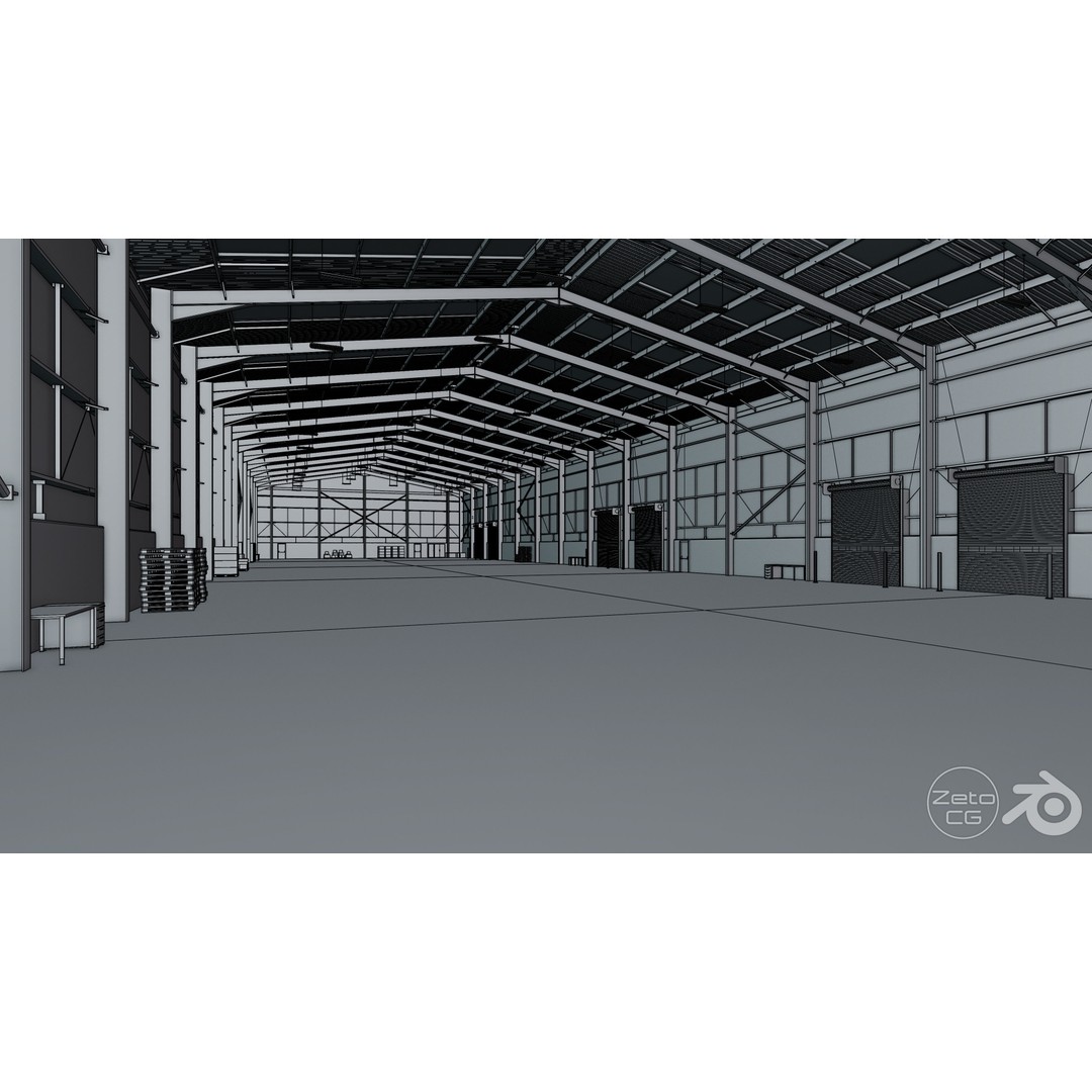 Industrial Warehouse Interior 3D Model – Low Poly Textured Asset for Unreal Engine 5 - View 20