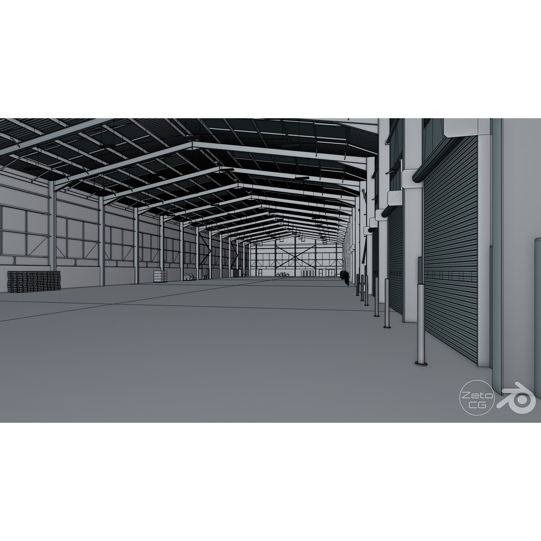 Industrial Warehouse Interior 3D Model – Low Poly Textured Asset for Unreal Engine 5 - View 22