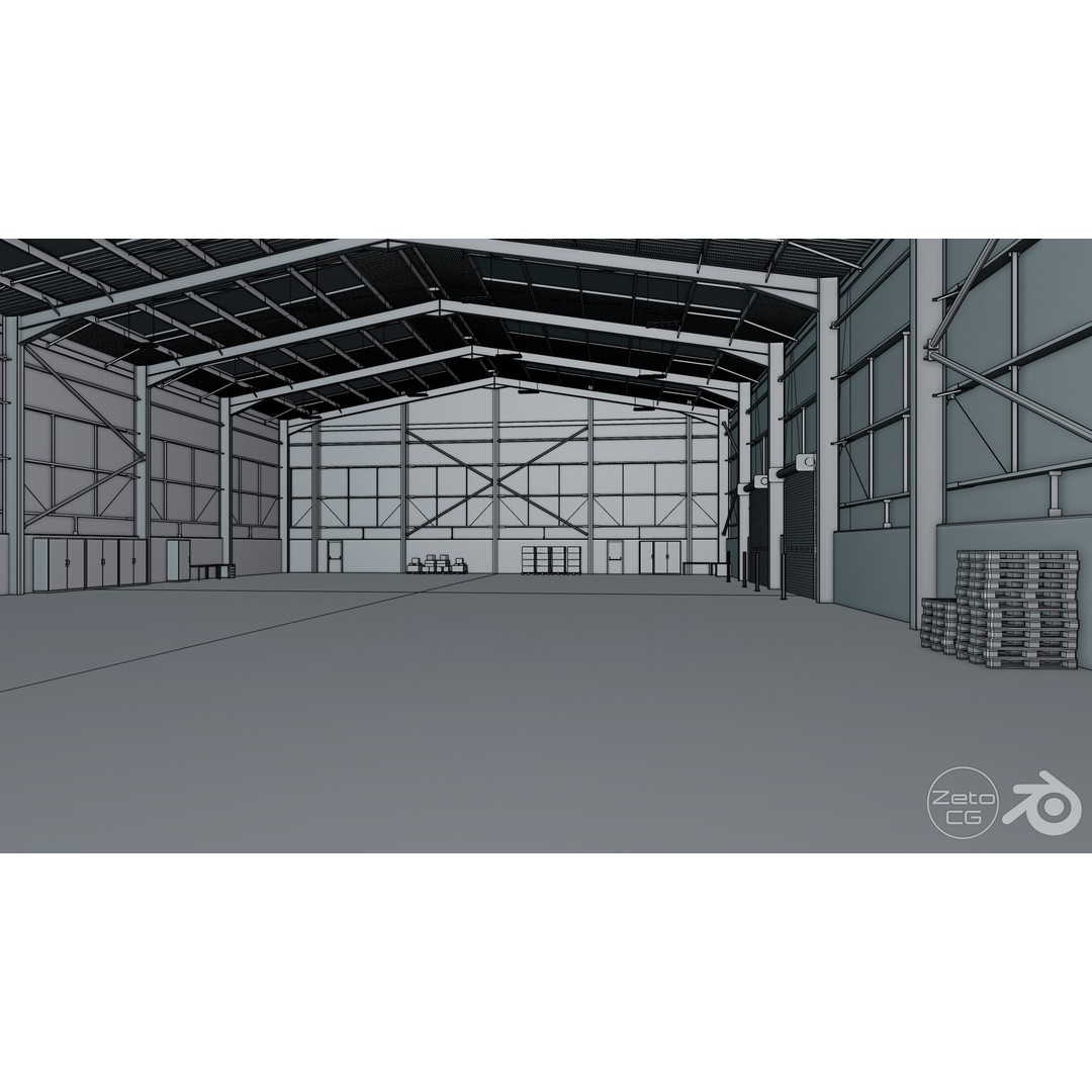 Industrial Warehouse Interior 3D Model – Low Poly Textured Asset for Unreal Engine 5 - View 23