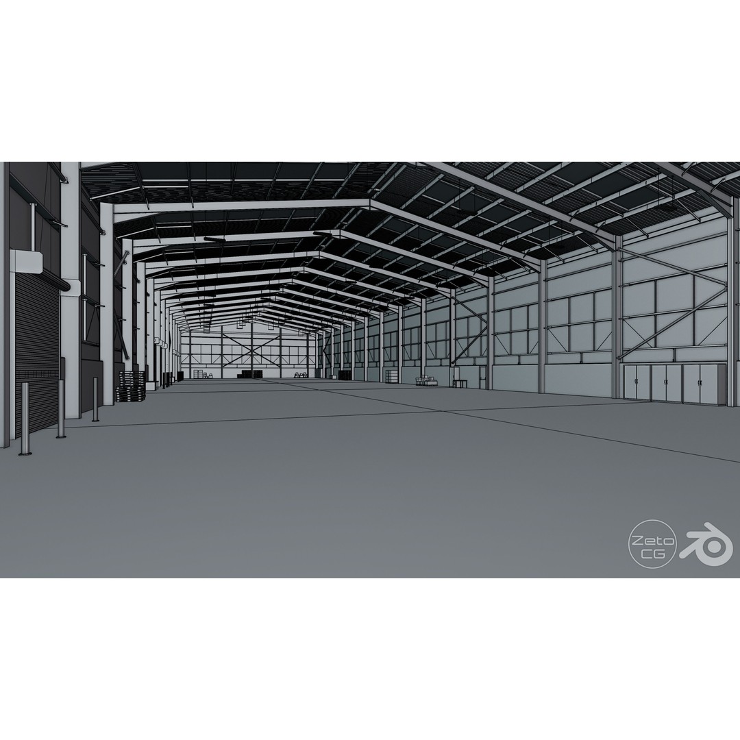 Industrial Warehouse Interior 3D Model – Low Poly Textured Asset for Unreal Engine 5 - View 25
