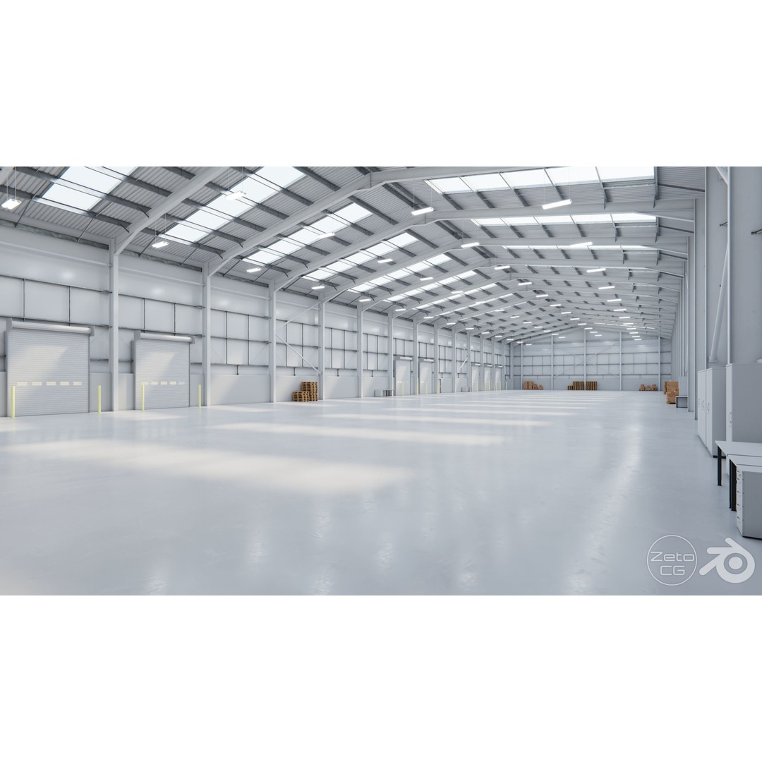 Industrial Warehouse Interior 3D Model – Low Poly Textured Asset for Unreal Engine 5 - View 3