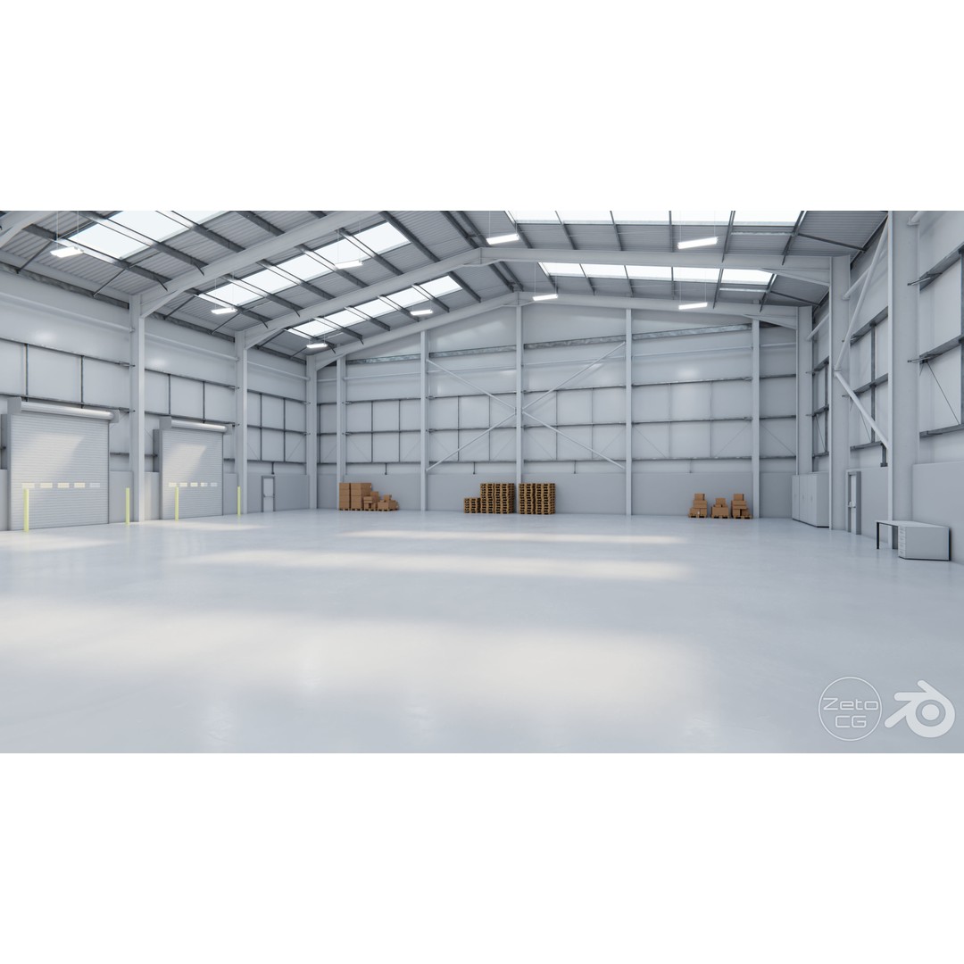 Industrial Warehouse Interior 3D Model – Low Poly Textured Asset for Unreal Engine 5 - View 4