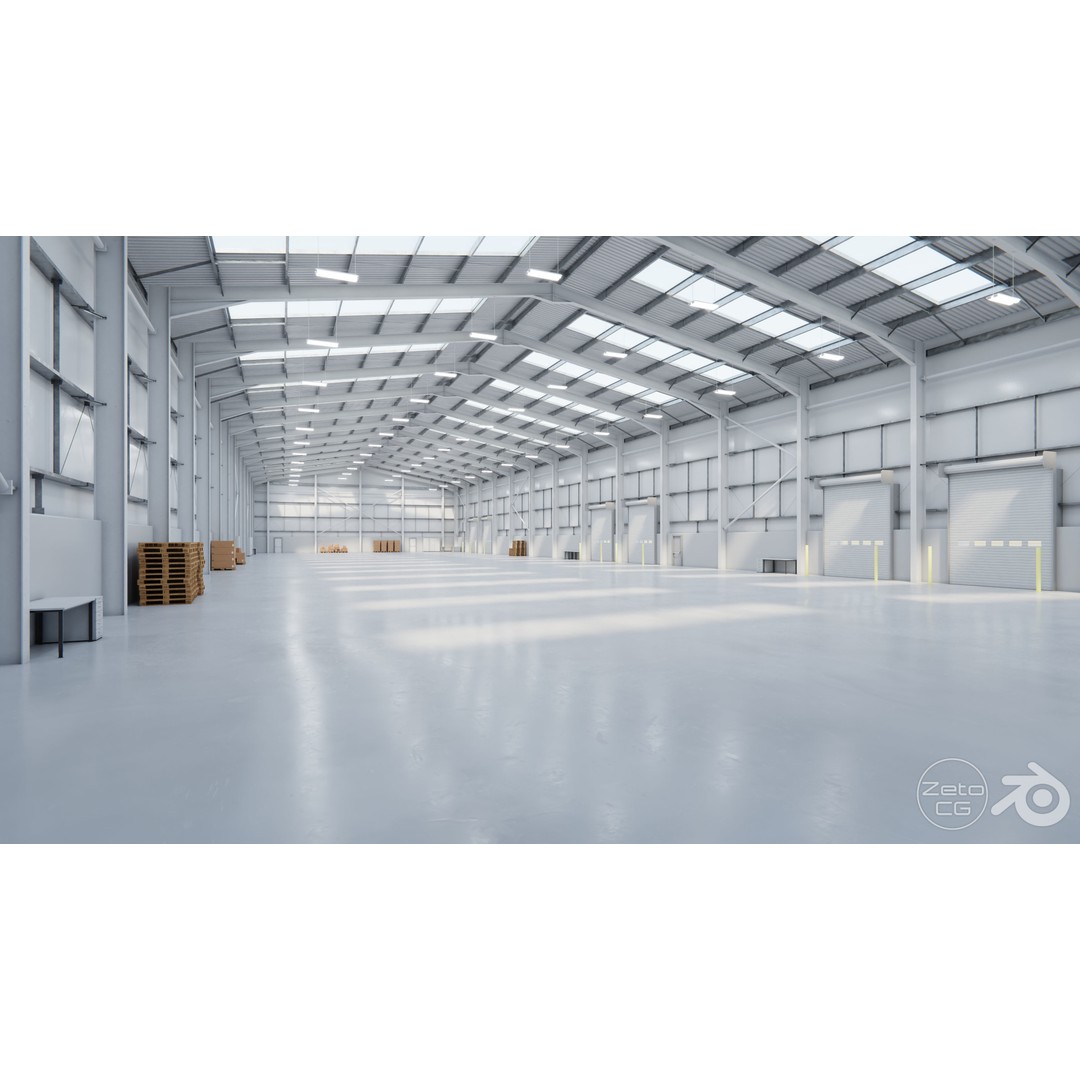 Industrial Warehouse Interior 3D Model – Low Poly Textured Asset for Unreal Engine 5 - View 5