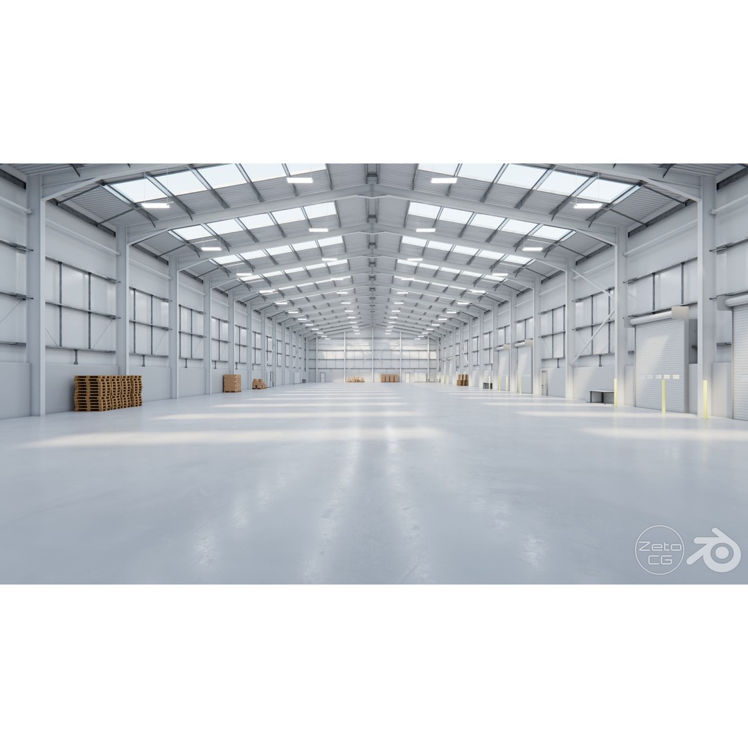 Industrial Warehouse Interior 3D Model – Low Poly Textured Asset for Unreal Engine 5 - View 6