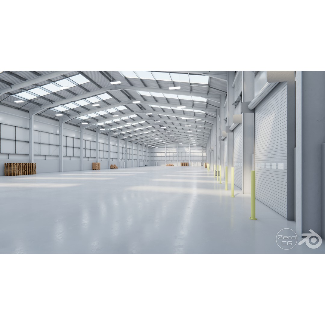 Industrial Warehouse Interior 3D Model – Low Poly Textured Asset for Unreal Engine 5 - View 7