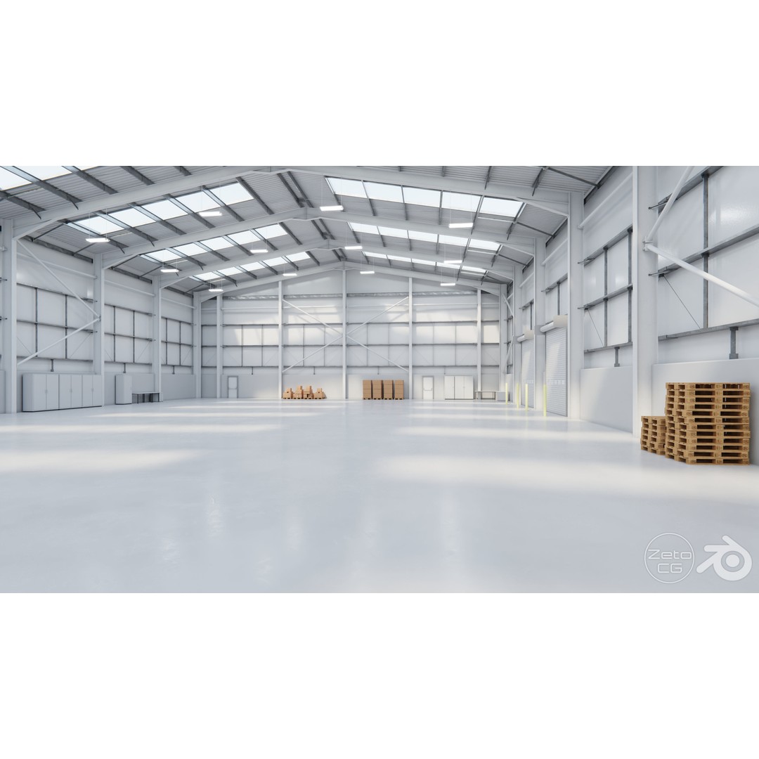 Industrial Warehouse Interior 3D Model – Low Poly Textured Asset for Unreal Engine 5 - View 8