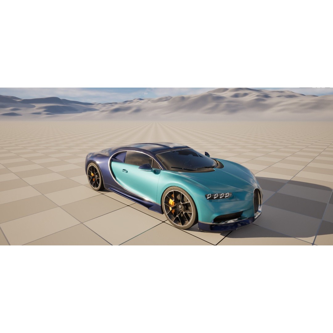 Bugatti Chiron 3D Model – Rigged Game-Ready Asset, FBX, OBJ - View 17