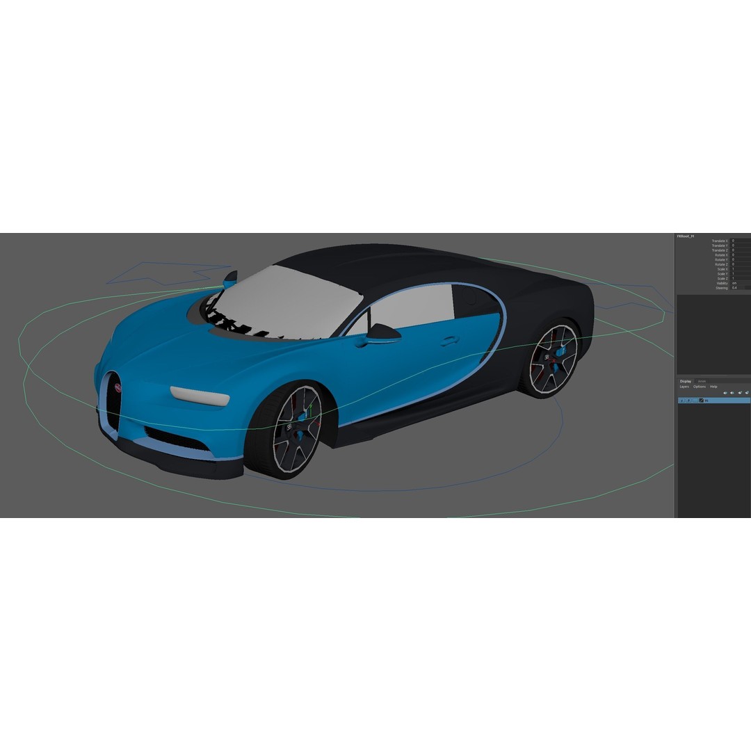Bugatti Chiron 3D Model – Rigged Game-Ready Asset, FBX, OBJ - View 19