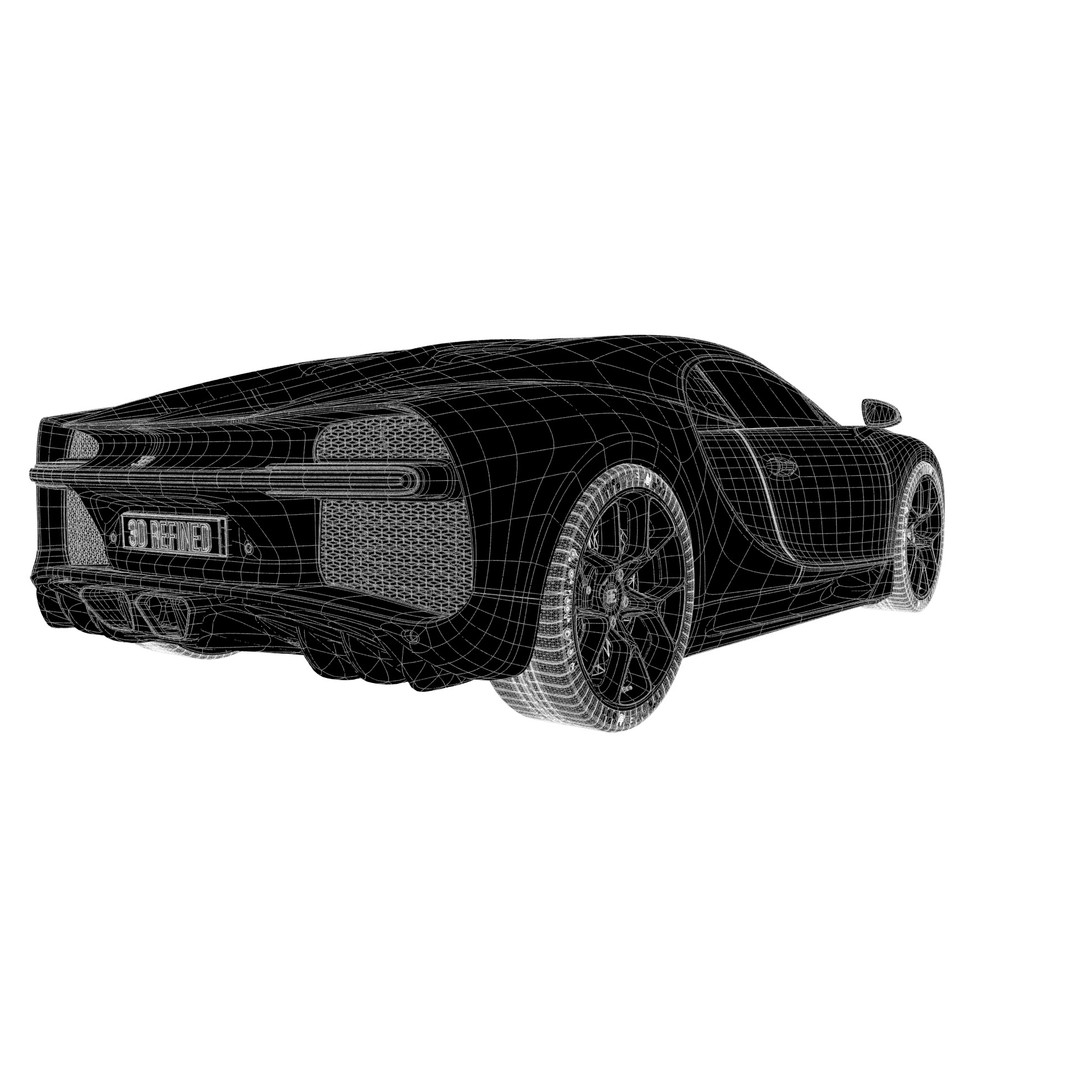 Bugatti Chiron 3D Model – Rigged Game-Ready Asset, FBX, OBJ - View 21
