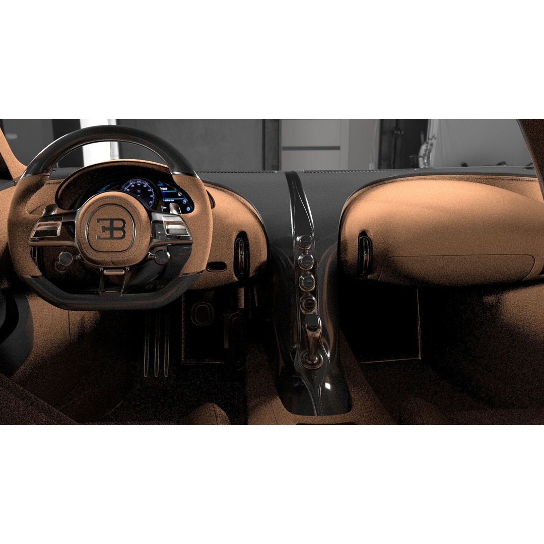 Bugatti Chiron 3D Model – Rigged Game-Ready Asset, FBX, OBJ - View 8